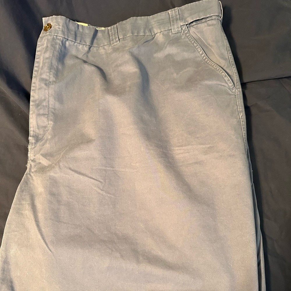 Big & Tall Oakhill blue cotton flat front shorts